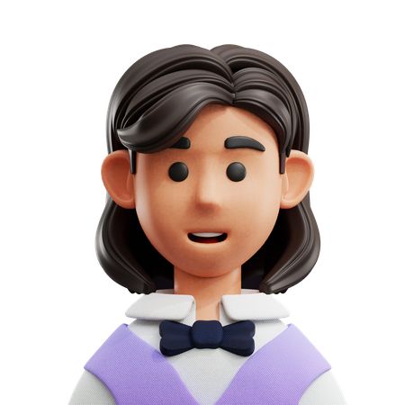 Avatar de garçom feminino  3D Icon