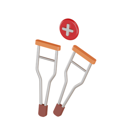 Axilla Crutches  3D Illustration