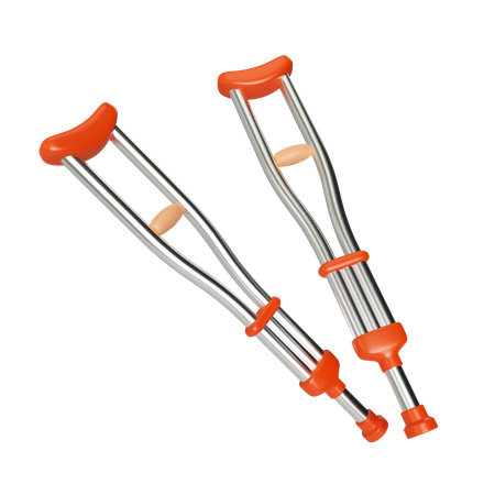 Axilla Crutches  3D Illustration