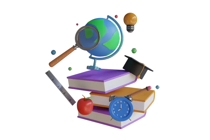 Back To School  3D Illustration