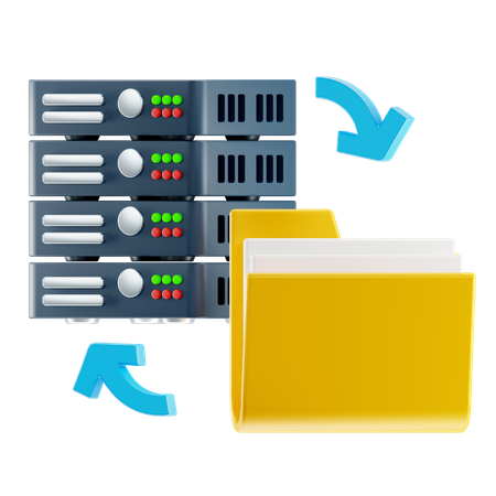 Backup vom Server  3D Icon