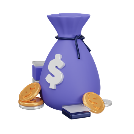 Bag Of Money  3D Icon