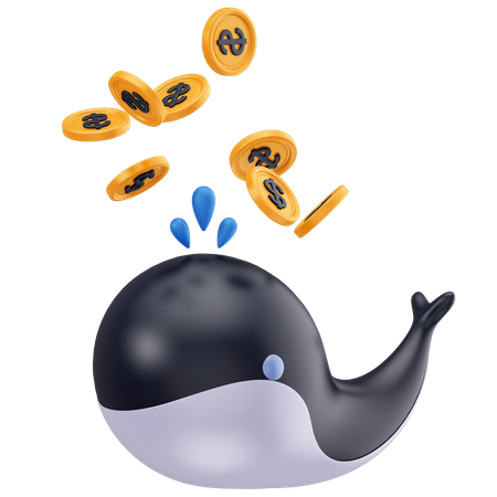 Ballena de dinero  3D Icon