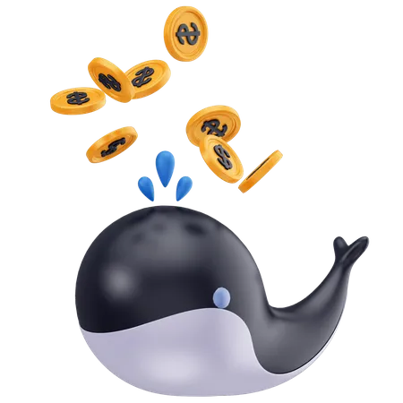 Ballena de dinero  3D Icon