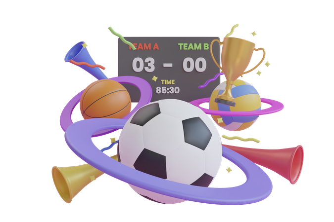 Ballon de sport  3D Illustration