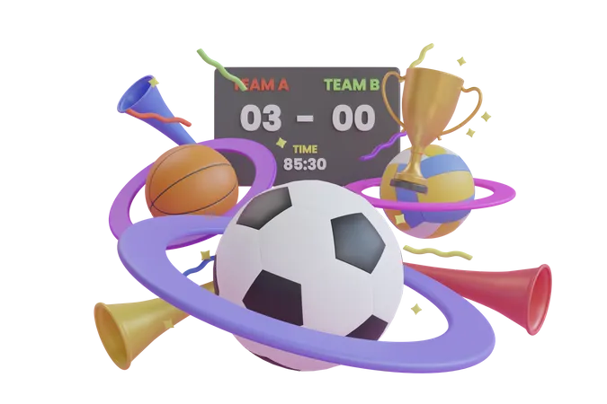 Ballon de sport  3D Illustration