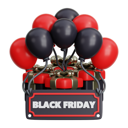 Ballons avec texte Black Friday  3D Icon