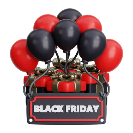 Ballons avec texte Black Friday  3D Icon