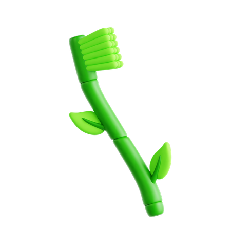 Bamboo Toothbrush  3D Icon