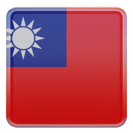 Bandeira quadrada da República da China de Taiwan  3D Icon