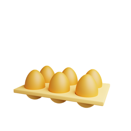 Bandeja de ovos  3D Illustration