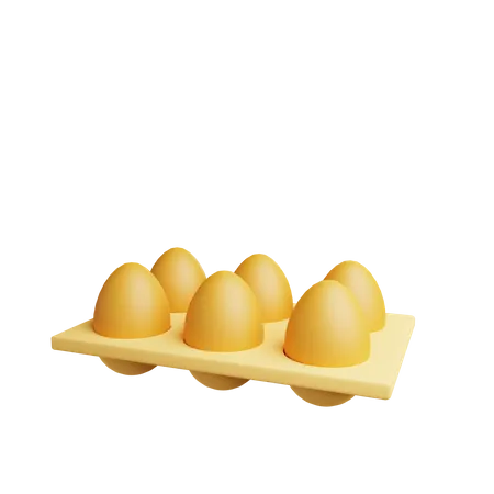 Bandeja de ovos  3D Illustration