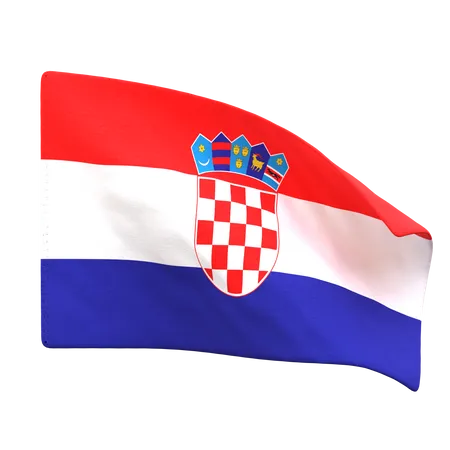 Bandera de croacia  3D Icon