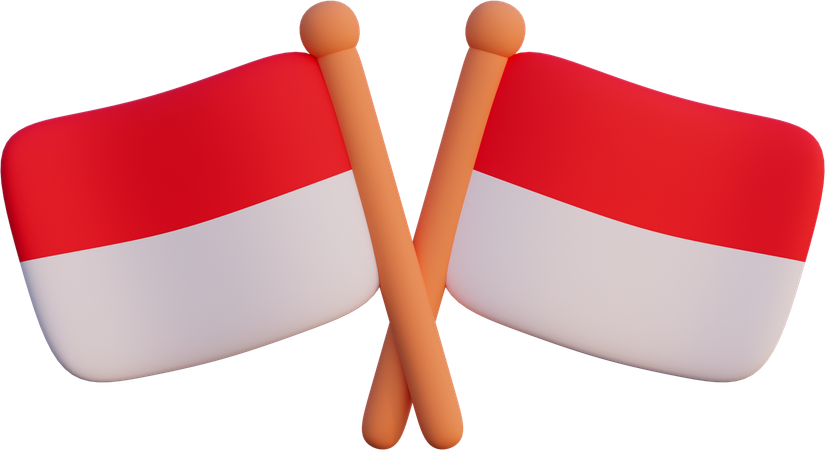 Bandera de indonesia  3D Icon