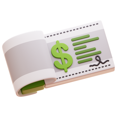 BANK CHECK  3D Icon