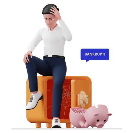 Bankrupt businessman  3D Illustration