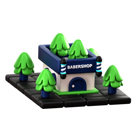 Barbershop building  3D Icon