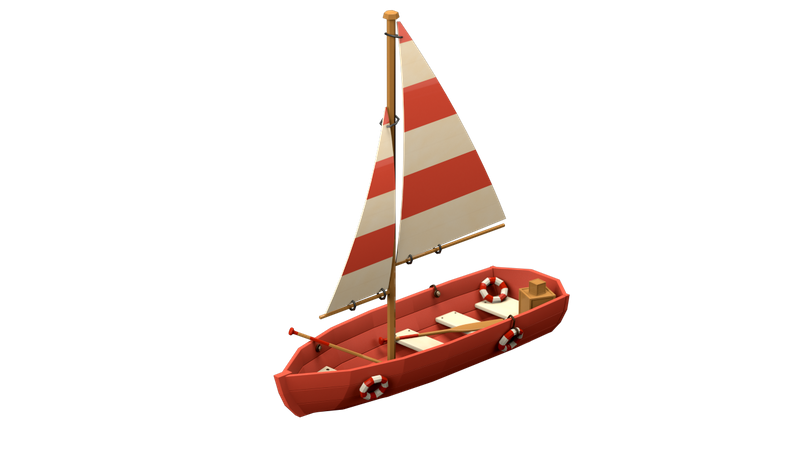 Barco a vela  3D Illustration