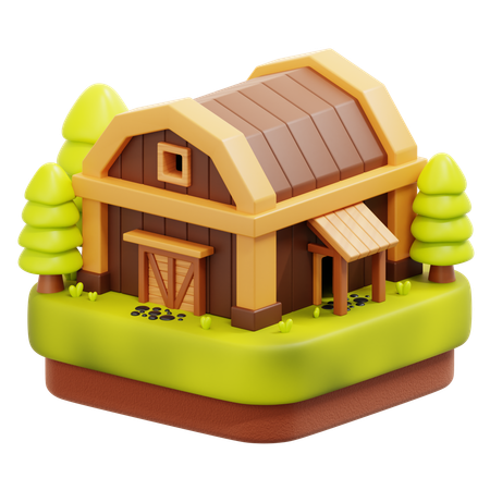 Barn  3D Icon