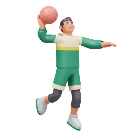 Slam dunk de basket-ball  3D Illustration