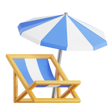 Beach Chair  3D Icon