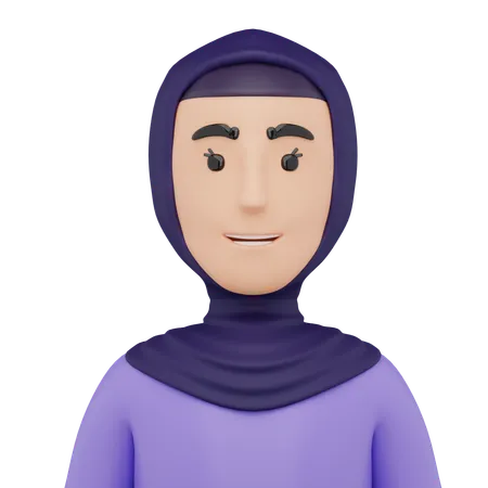 Beautiful Girl with Hijab Avatar  3D Icon