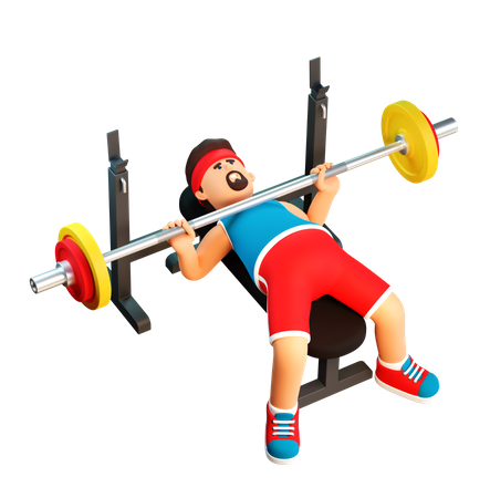 Bench Press Exercise  3D Illustration