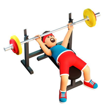 Bench Press Training  3D Illustration