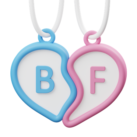 Best Friend Necklace  3D Illustration