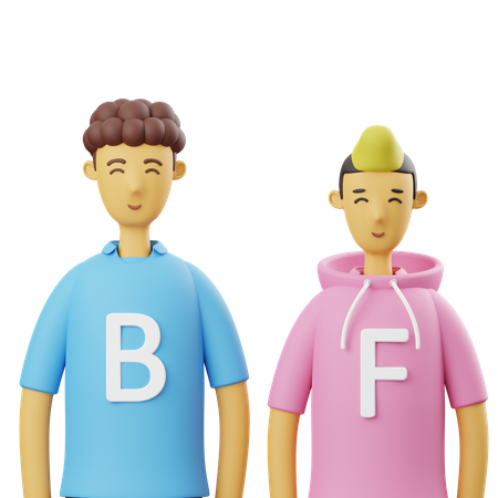 Best Friends  3D Illustration