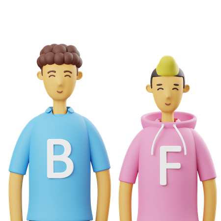 Best Friends  3D Illustration