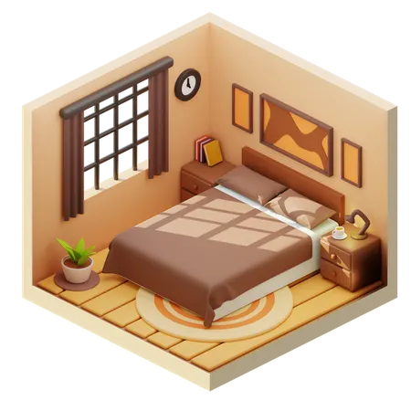 Big Size Bed Room  3D Icon