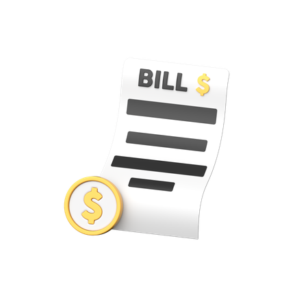 Bill  3D Icon