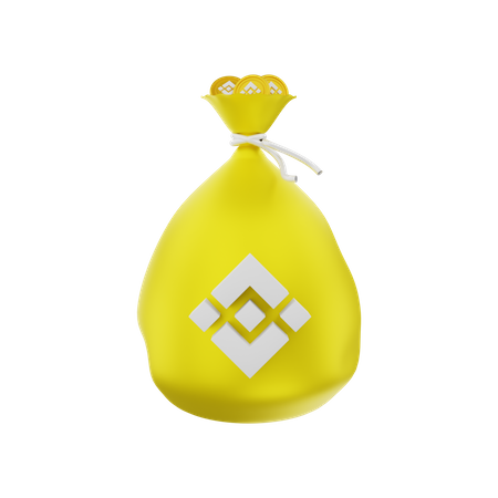 Binance Coin Bag  3D Illustration