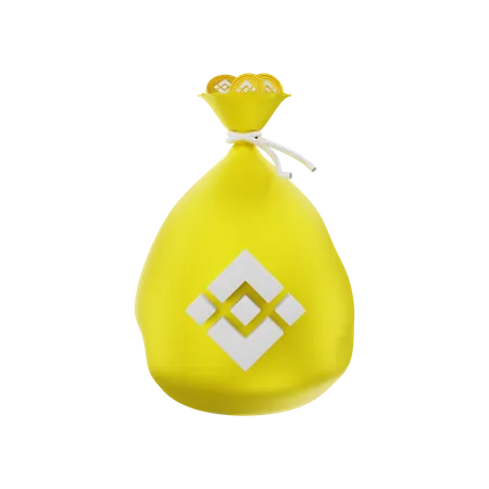 Binance Coin Bag  3D Illustration