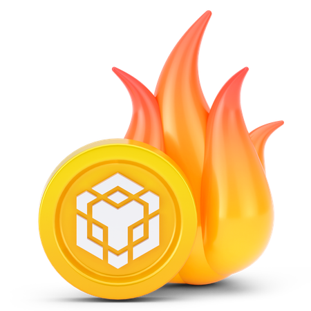 Binance Coin Fire  3D Icon