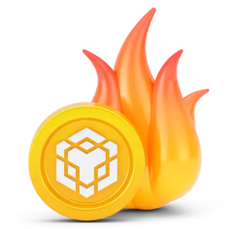 Binance Coin Fire  3D Icon