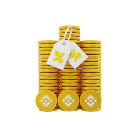 Binance Coin On Sale  3D Illustration