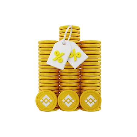 Binance Coin On Sale  3D Illustration