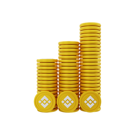 Binance Coin Stack  3D Illustration