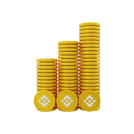 Binance Coin Stack  3D Illustration