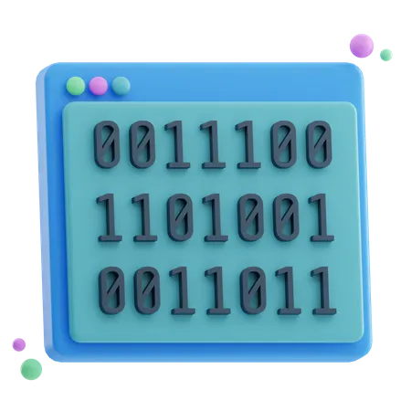 Binary Code Website  3D Icon