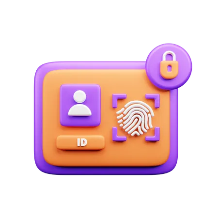 生体認証ID  3D Icon