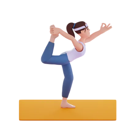 Bird Yoga Pose  3D Illustration