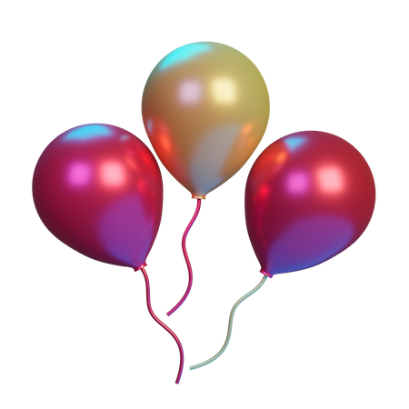 Birthday balloons  3D Illustration