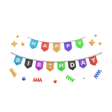 Birthday Garland  3D Icon