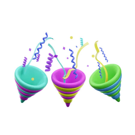 Birthday poppers  3D Icon