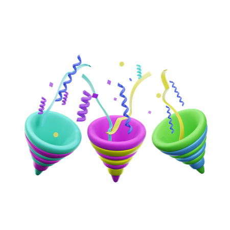 Birthday poppers  3D Icon