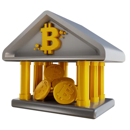 Banque bitcoin  3D Illustration