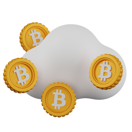 Bitcoin Cloud  3D Icon